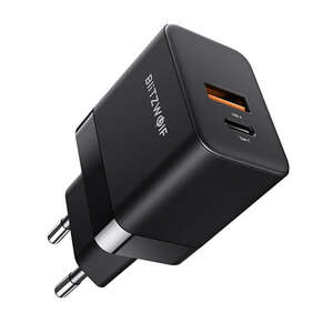 Wall charger Blitzwolf BW-S21 GaN 35W, USB + USB-C (black)