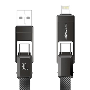 Cable USB 4-in-1 Blitzwolf BW-HDC7 USB+C+Lightning 240W 1.2m (black)