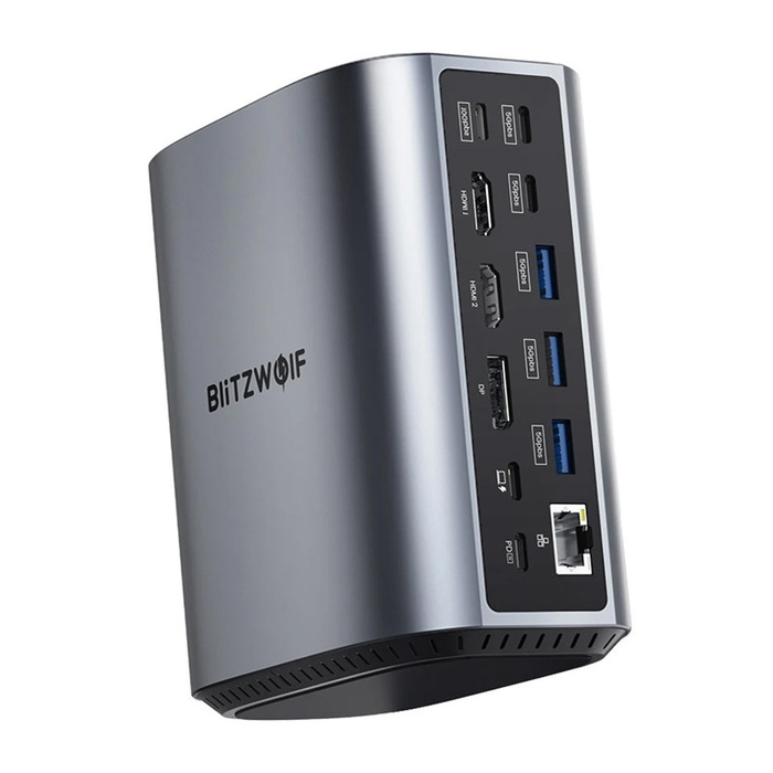 Stacja dokująca 17w1 Blitzwolf BW-TH15 2xHD+DP+4xC+3xUSB 3.0+USB 3.1+C 3.2+C PD+RJ45+micro SD+SD+3,5mm Audio
