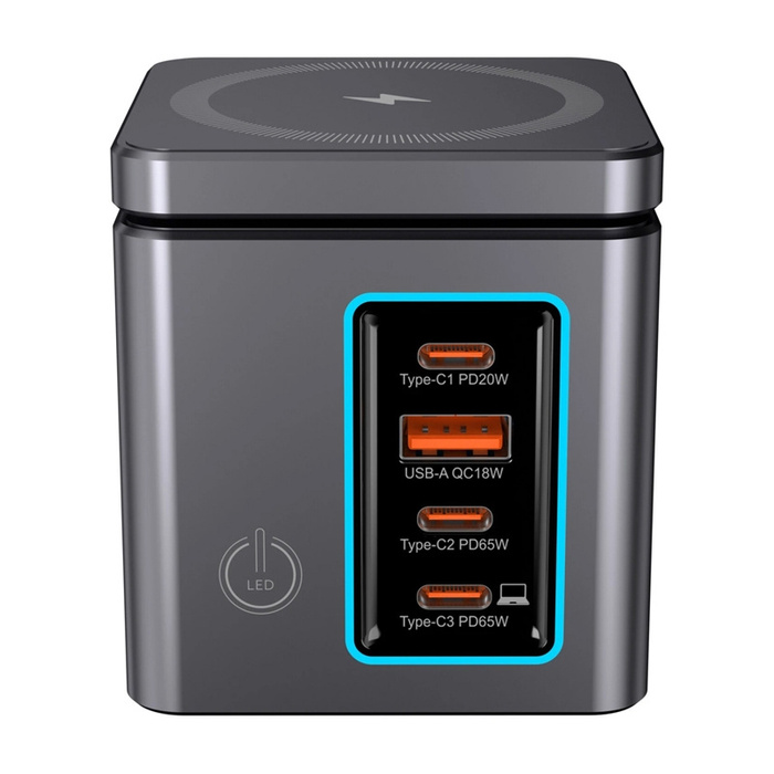 Ładowarka sieciowa Blitzwolf BW-i113 GaN, USB-A, 3xUSB-C, 105W