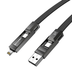 Cable USB 4-in-1 Blitzwolf BW-HDC7 USB+C+Lightning 240W 1.2m (black)