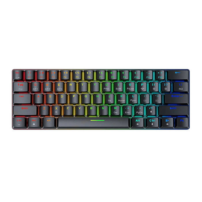 Bezprzewodowa klawiatura gamingowa, mechaniczna BlitzWolf BW-KB0, Red switch, RGB (czarna)