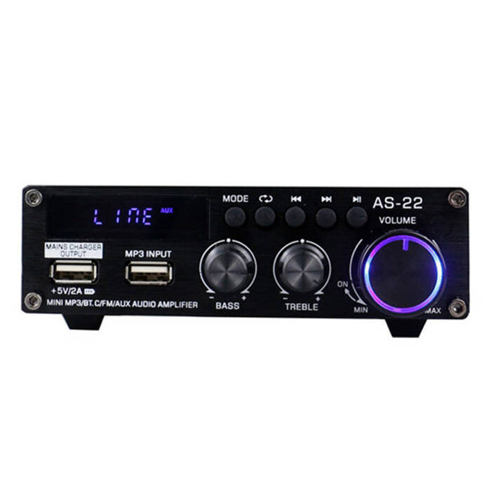 "Wzmacniacz audio Blitzwolf AS-22, 45W, Bluetooth 5.0, USB + pilot (czarny)"